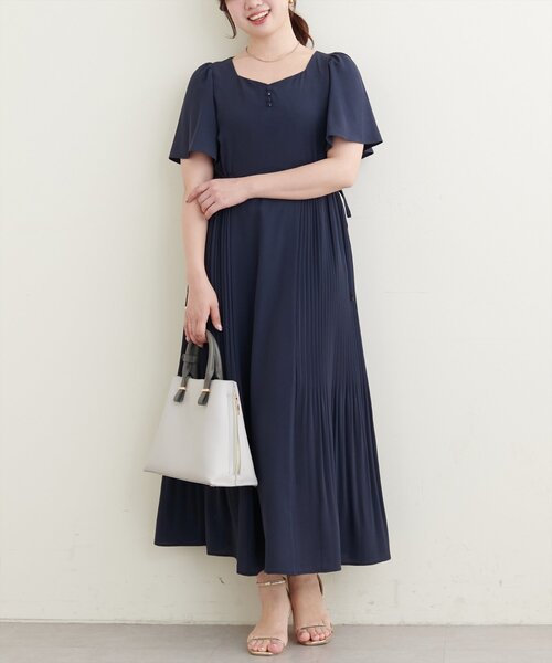 natural couture ワンピース 「canami」両サイドプリーツフレア