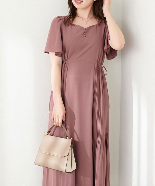natural couture ワンピース 「canami」両サイドプリーツフレア