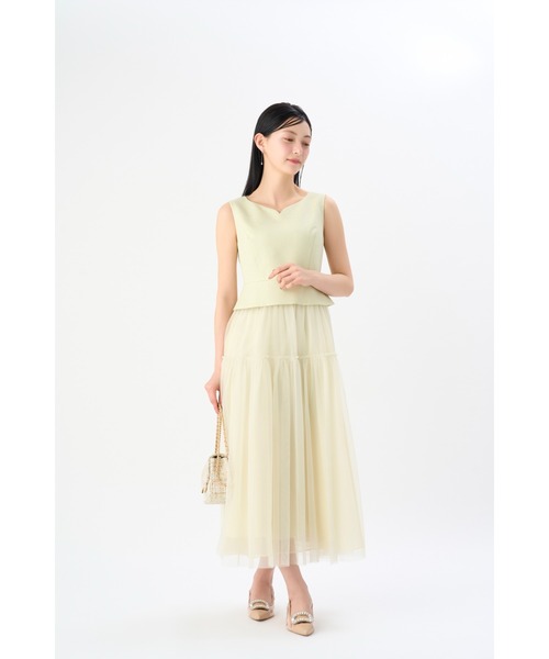 CELFORD ワンピース ハートネックチュールドレス : ZOZOTOWN