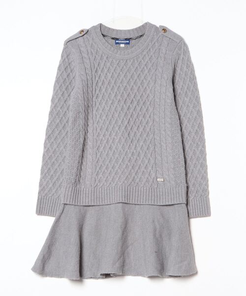 BURBERRY ブルーレーベル ワンピース 38 グレー BURBERRY BLUE LABEL 「BURBERRY LABEL」 ニットワンピース 38