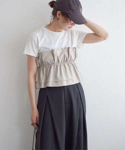 tシャツ なんちゃってビスチェT レディース DRESKIP tシャツ インせず決まる ビスチェ風Tシャツ レディース