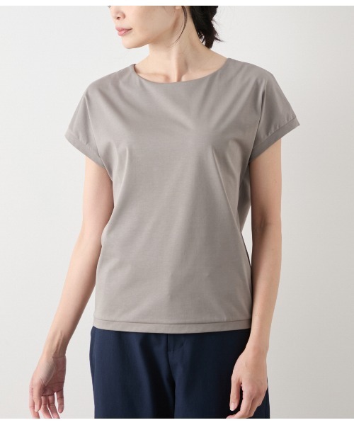 NEWYORKER / ニューヨーカー ソルシールド フレンチスリーブTシャツ NEWYORKER tシャツ 「UVカット・透け防止・遮熱」ソルシールド