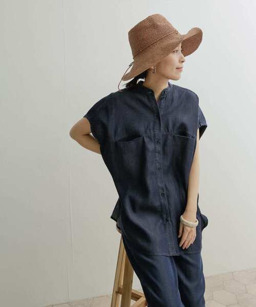 「URBAN RESEARCH DOORS」 半袖ブラウス MEDIUM ブラック系その他 レディース URBAN RESEARCH DOORS 「URBAN DOORS」 半袖ブラウス MEDIUM