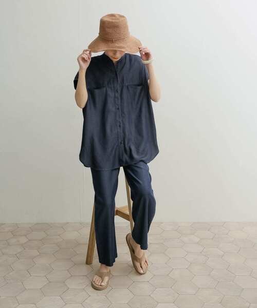 「URBAN RESEARCH DOORS」 半袖ブラウス MEDIUM ブラック系その他 レディース URBAN RESEARCH DOORS 「URBAN DOORS」 半袖ブラウス MEDIUM