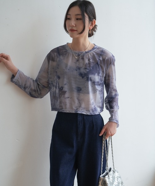 tシャツ 無地のシアー素材に飽きたら次はタイダイ柄。夏服UV対策にも