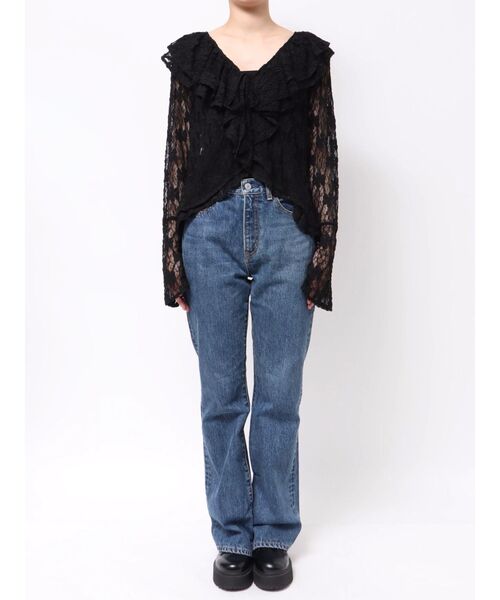 yuyuyuyu☆anatelier＊今期 新品 フリルレースブラウス レースプリーツ フリル ブラウス