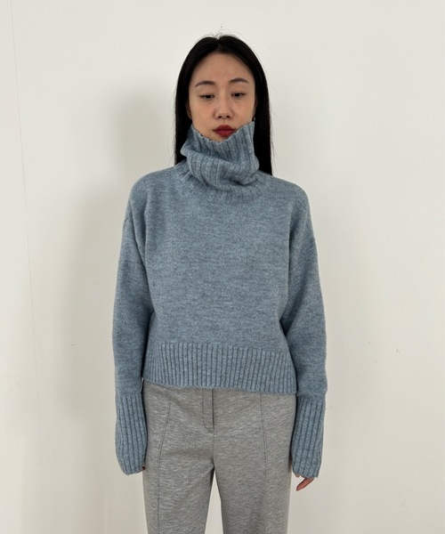 「Didot.showroom」 タートルネックニット FREE ブルー レディース_画像5