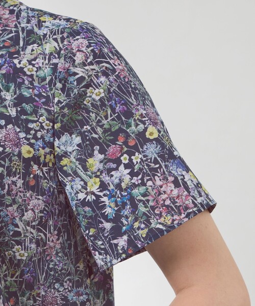 L AMACA アマカ 刺繍 花柄 フラワー ブラウス シャツ M 38 AMACA（アマカ） ブラウス シャツ 「Anniversary Piece」ワイルド
