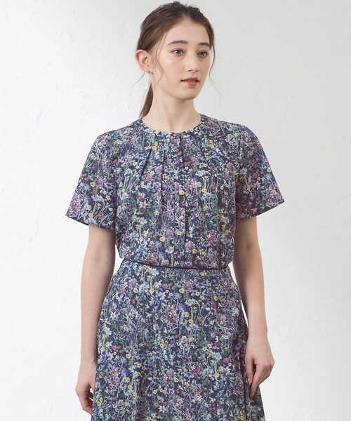 L AMACA アマカ 刺繍 花柄 フラワー ブラウス シャツ M 38 AMACA（アマカ） ブラウス シャツ 「Anniversary Piece」ワイルド