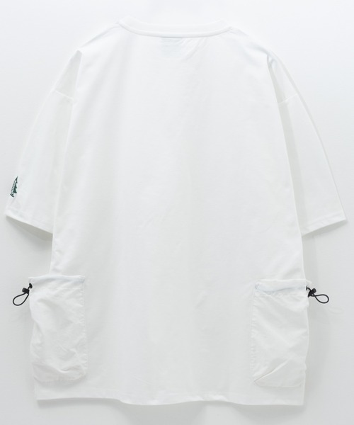 Optstuff. ホワイト Tシャツ ドローコード付き Optstuff. ホワイト T
