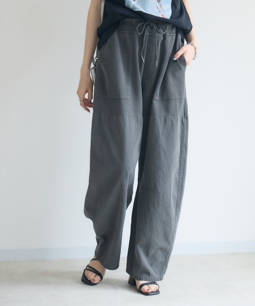 パラダイスピクニック　パンツ セール】33℃ ポンチ×布帛ワイドカーブパンツ（その他パンツ