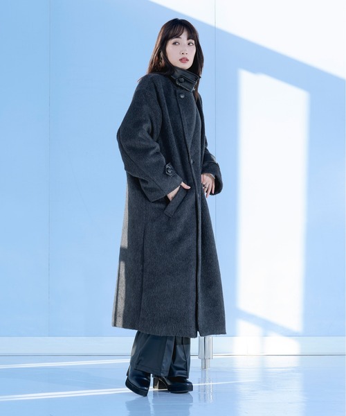 「Ellno Loset」 チェスターコート LARGE ライトグレー メンズ_画像6