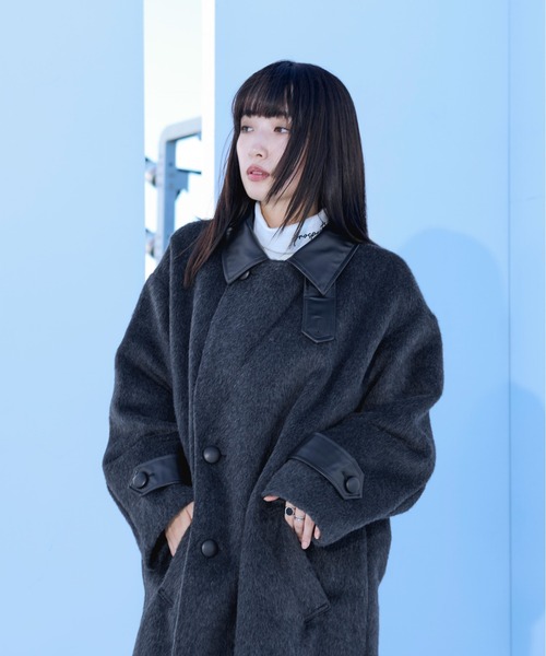 「Ellno Loset」 チェスターコート LARGE ライトグレー メンズ_画像9