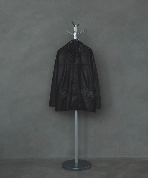TOWNCRAFT 80s レザーカーコート ナッパレザー ブラック M TOWN CRAFT / LEATHER BPP CAR COAT