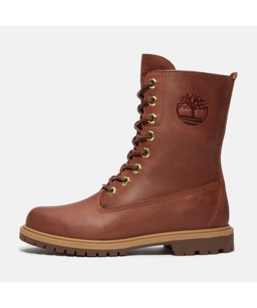 Timberland ブラウンレザー ワークブーツ　レディース　丈短め Timberland（ティンバーランド） ブーツ プレミアム 8インチ