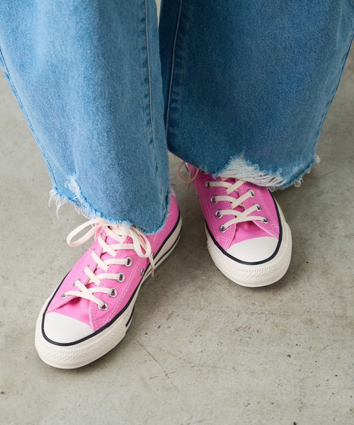 「CONVERSE」 ローカットスニーカー 24.5cm ブルー レディース