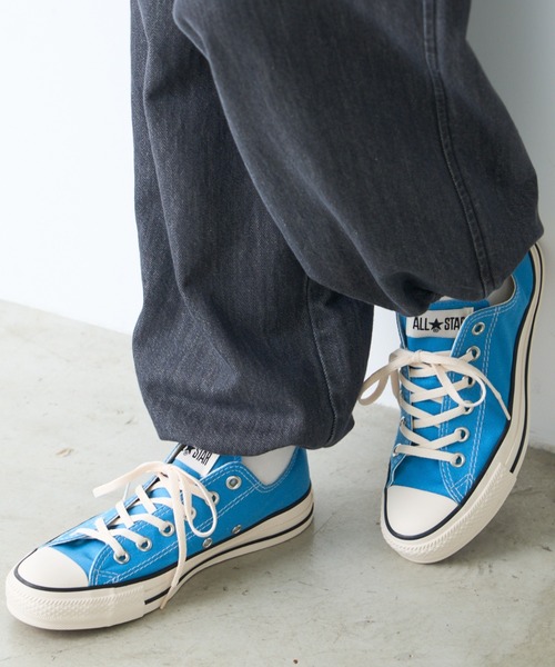 「CONVERSE」 ローカットスニーカー 24.5cm ブルー レディース