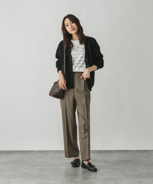GLOBAL WORKノーカラー　パンツ　スーツ ウエストゴム　ブラウン系　XL GLOBAL WORK（グローバルワーク） パンツ お手入れラクラク