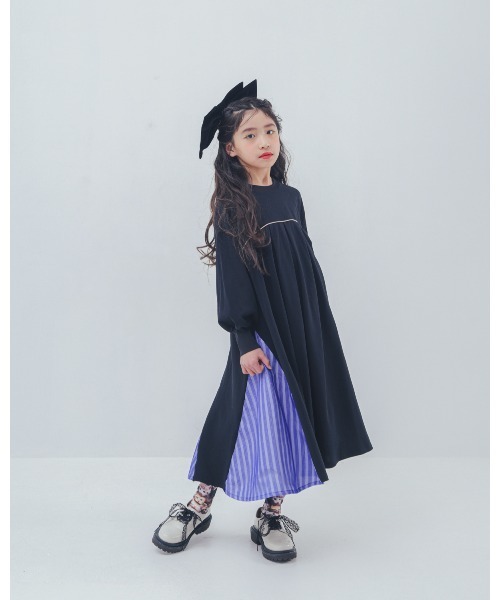 ワンピース パネル配色カラーAラインワンピース キッズ 子供服 女の子 | unica | 03