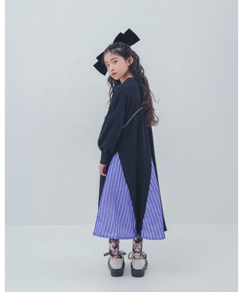 ワンピース パネル配色カラーAラインワンピース キッズ 子供服 女の子 | unica | 05
