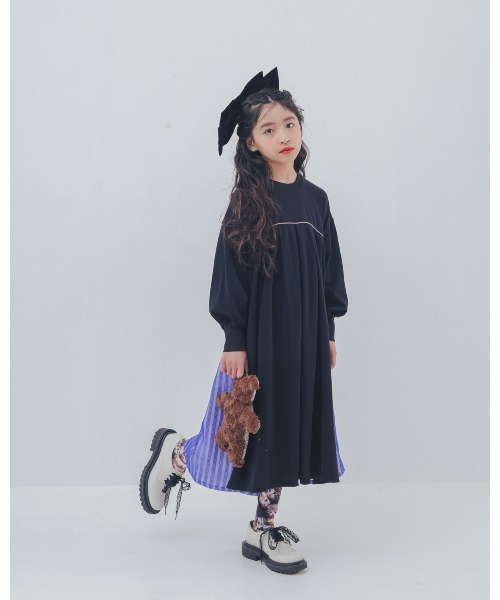 ワンピース パネル配色カラーAラインワンピース キッズ 子供服 女の子 | unica | 06
