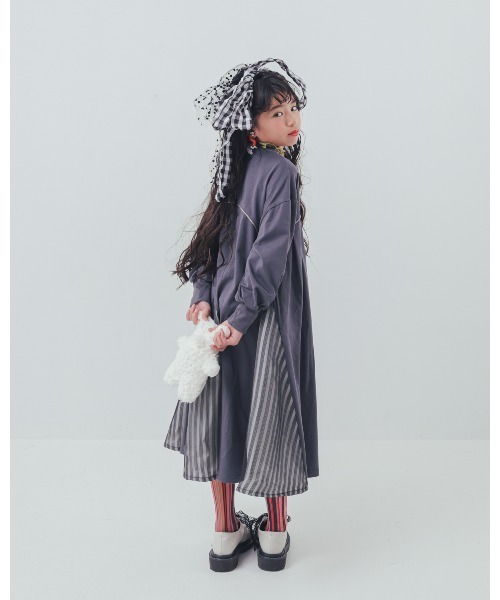 ワンピース パネル配色カラーAラインワンピース キッズ 子供服 女の子 | unica | 12