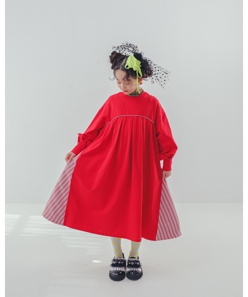ワンピース パネル配色カラーAラインワンピース キッズ 子供服 女の子 | unica | 15