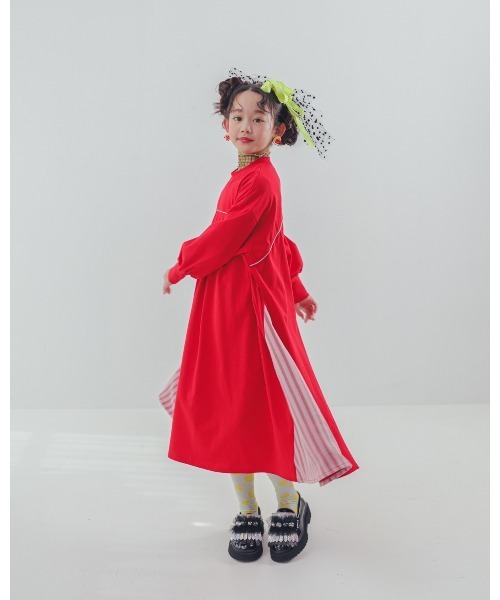 ワンピース パネル配色カラーAラインワンピース キッズ 子供服 女の子 | unica | 16