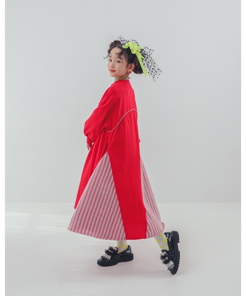 ワンピース パネル配色カラーAラインワンピース キッズ 子供服 女の子 | unica | 17
