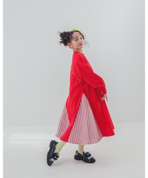 ワンピース パネル配色カラーAラインワンピース キッズ 子供服 女の子 | unica | 18