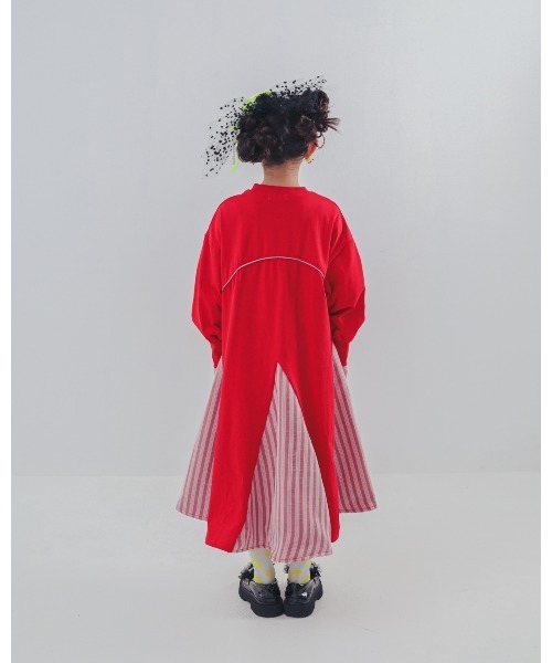ワンピース パネル配色カラーAラインワンピース キッズ 子供服 女の子 | unica | 19