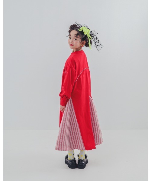 ワンピース パネル配色カラーAラインワンピース キッズ 子供服 女の子 | unica | 20