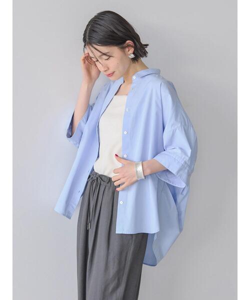 「AMERICAN HOLIC」 半袖シャツ L サックスブルー レディース_画像3