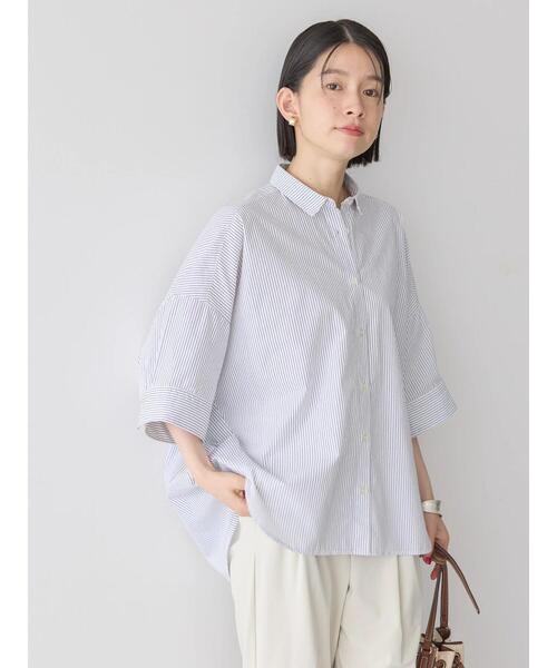 「AMERICAN HOLIC」 半袖シャツ L サックスブルー レディース_画像4