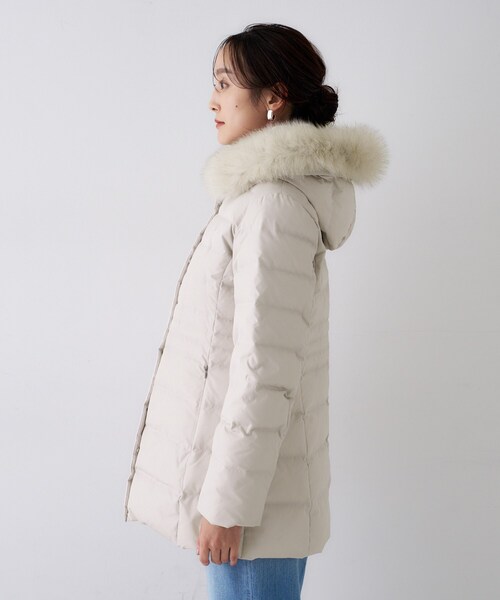 美品【FILA 】フィラダウンコートホワイト白　L フード取り外しダウン80% 美品【FILA 】フィラダウンコートホワイト白 L フード取り外しダウン80