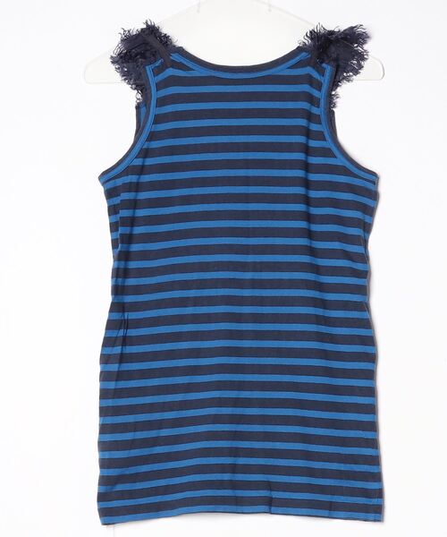 「sacai luck」 ボーダー柄ノースリーブトップス 2 ブルー レディース_画像2