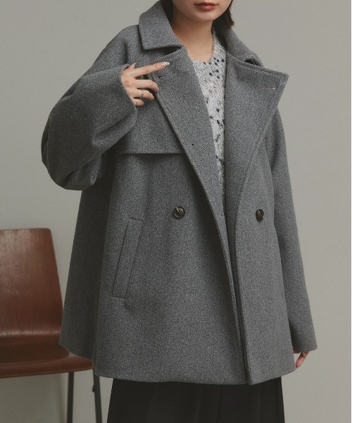 ad thie（アドティエ） ピーコート pコート フェイクウール Pコート