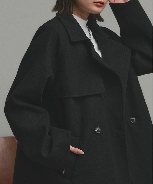 ad thie（アドティエ） ピーコート pコート フェイクウール Pコート