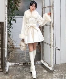 ROYAL PARTY（ロイヤルパーティー） ポンチョ ファー付ポンチョ風