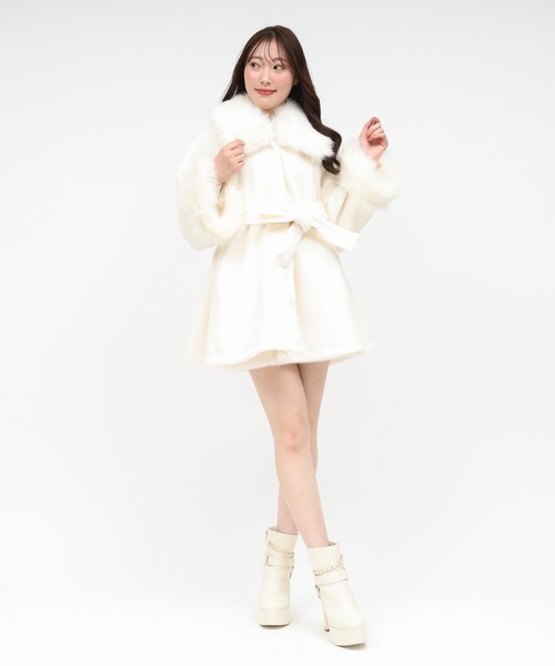 ROYAL PARTY（ロイヤルパーティー） ポンチョ ファー付ポンチョ風