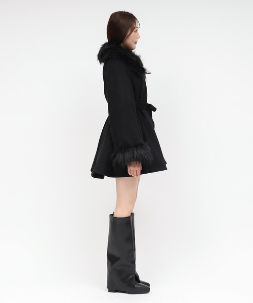 ROYAL PARTY（ロイヤルパーティー） ポンチョ ファー付ポンチョ風