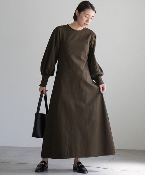 「select MOCA」 長袖ワンピース FREE ブラウン レディース_画像5