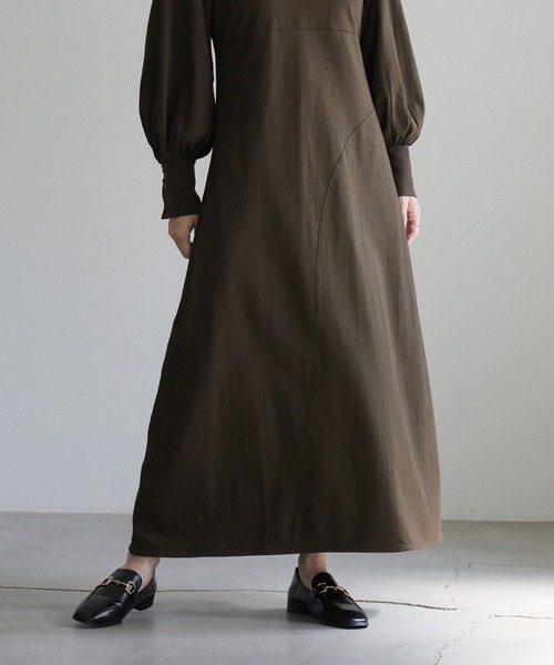 「select MOCA」 長袖ワンピース FREE ブラウン レディース_画像7