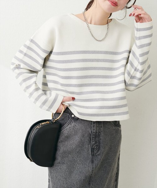 「natural couture」 長袖ニット FREE グレー レディース_画像2