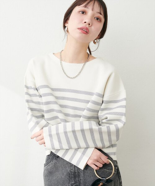 「natural couture」 長袖ニット FREE グレー レディース_画像3