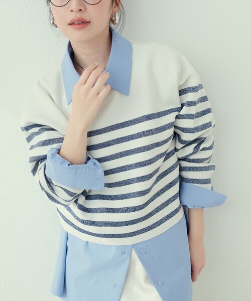 「natural couture」 長袖ニット FREE グレー レディース_画像6