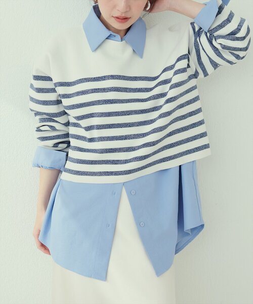 「natural couture」 長袖ニット FREE グレー レディース_画像7