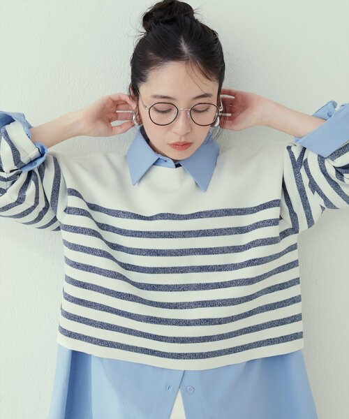 「natural couture」 長袖ニット FREE グレー レディース_画像8