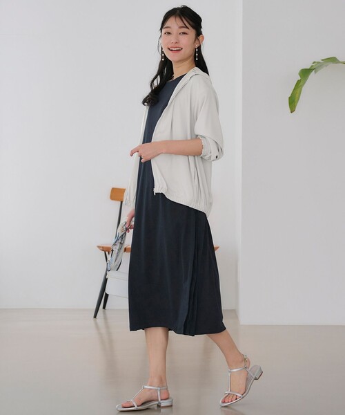 「ANY SIS」 半袖ワンピース 2 ネイビー レディース_画像5