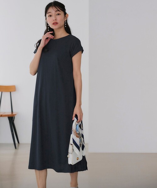「ANY SIS」 半袖ワンピース 2 ネイビー レディース_画像6
